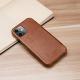 Cowhide retro curved screen phone case