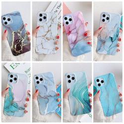Four-corner anti-shattering gold marble mobile phone case