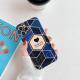 Geometric love stitching marble phone case