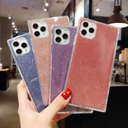 Compatible With  , Square Glitter Transparent TPU Soft Shell