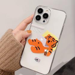 Cute Couple Tiger Transparent Phone Case