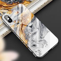 Abstract Art Tempered Glass Cartoon Painted  Shell
