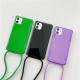 Simple Solid Color Lanyard Soft Phone Case