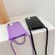 Simple Solid Color Lanyard Soft Phone Case