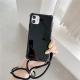 Simple Solid Color Lanyard Soft Phone Case