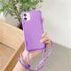 Simple Solid Color Lanyard Soft Phone Case