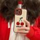 Cute Cherry Plush Lens Full Package Phone Case