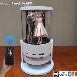 360-degree 3D Holographic Fan Bluetooth Speaker Advertising Machine Air Imaging Stereo Cylindrical Screen