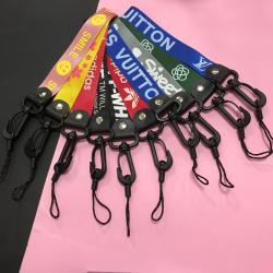 25cm Wide Short Mobile Phone Lanyard 2-in-1 Hooks Fashion Brand ID Card Holder Wrist Strap