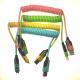 Spring Mech Four-in-one Flexible Wire Mobile Phone Data Cable