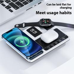 Multifunctional Wireless Fast Charging Clock Mobile Phone Folding Bracket Portable