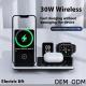 Multifunctional Wireless Fast Charging Clock Mobile Phone Folding Bracket Portable
