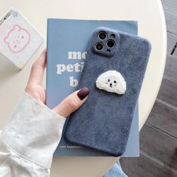 Embroidered Teddy Head Plush Phone Case