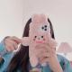 Plush bow pink rabbit phone case