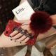 Compatible with Apple , Diamond hair ball bracelet phone case
