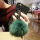Compatible with Apple , Diamond hair ball bracelet phone case