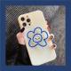 Blue Flower  Bracket Mobile Phone Case Soft Silicone