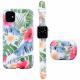Compatible with Apple , Frosted Phone Case Flower Strap Earphone Case