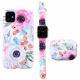 Compatible with Apple , Frosted Phone Case Flower Strap Earphone Case