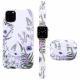 Compatible with Apple , Frosted Phone Case Flower Strap Earphone Case