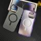Matte Plating Color Silver Magnetic Suction Phone Case