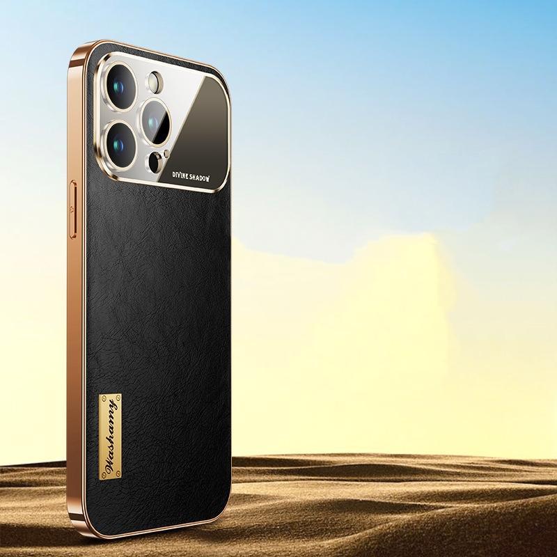 Lens All-inclusive Protective Leather Large Window Phone Case