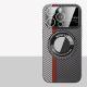 Magnetic Carbon Fiber Large Window Frosted Phone Case