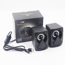 Multimedia Desktop Computer Audio Household Desk Mini RGB Colorful Wired Extra Bass