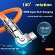 Rotatable Mech 6A Super Fast Charge Data Cable 120W