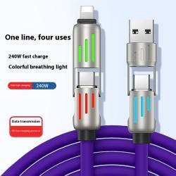 Colorful Breathing Light Four-in-one Data Cable