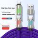 Colorful Breathing Light Four-in-one Data Cable - 240W Four in One Purple, Pearl Bag