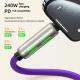 Colorful Breathing Light Four-in-one Data Cable - 240W Four in One Purple, Pearl Bag