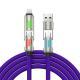 Colorful Breathing Light Four-in-one Data Cable - 240W Four in One Purple, Pearl Bag