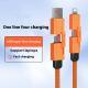 Azeada 65W Mobile Phone Data Cable Two Drag Two Super Fast Charge