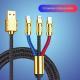 Fast Charge Woven Zinc Alloy With Light Bold Three-in-one Data Cable