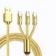 Fast Charge Woven Zinc Alloy With Light Bold Three-in-one Data Cable