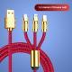 Fast Charge Woven Zinc Alloy With Light Bold Three-in-one Data Cable
