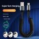 Spring Retractable Storage Mobile Phone Charging Cable