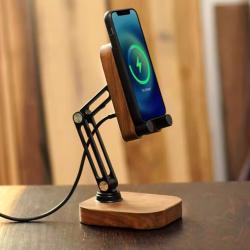 Black Walnut Aluminum Alloy Foldable Wireless Charging Bracket