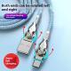 Double Bend Rotating Braided Lengthened Type-c Fast Charge Data Cable Car Charging Cable With Light
