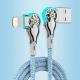 Double Bend Rotating Braided Lengthened Type-c Fast Charge Data Cable Car Charging Cable With Light