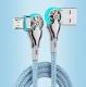 Double Bend Rotating Braided Lengthened Type-c Fast Charge Data Cable Car Charging Cable With Light