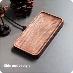 Creative Black Walnut 15W Wireless Fast Charge Wooden Tray Wireless Charger