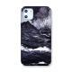 Black ocean wave mobile phone case