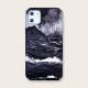 Black ocean wave mobile phone case