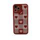 Chessboard Grid Love Embroidery Phone Case