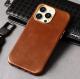 Mobile Phone Case Protective Cover Layer Cowhide Magnetic Suction Anti-fall Wireless Charging