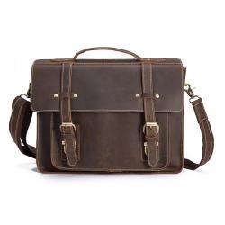 The first layer of crazy horseskin mens handbag