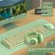 Prewalker V3 Wired Mute Keyboard Mouse Suit Mechanical Feeling Girls Office Typing Wireless Bluetooth Computer