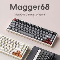 Magnetic White Porcelain Jade 68 Key Aluminum Tuo Keyboard
